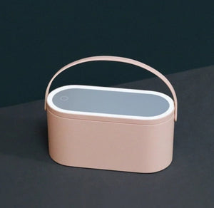 Portable LED Light Storage Box Beauty And Makeup Mirror